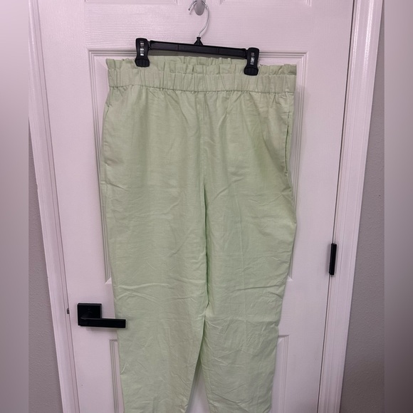 Ann Taylor Pants - Brand New Ann Taylor Linen Cotton Pull On Pants Size XL Mint Green With Pockets